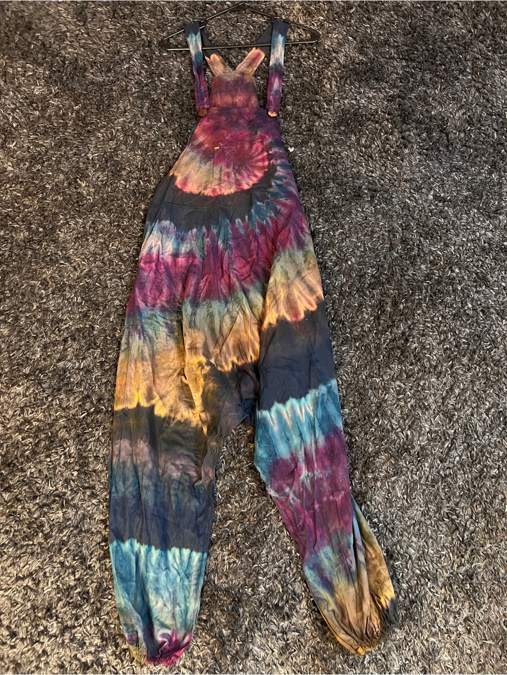 Tie dye overalls
